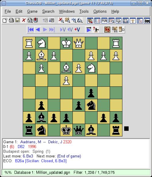 ChessDB - chess database software - LinuxLinks